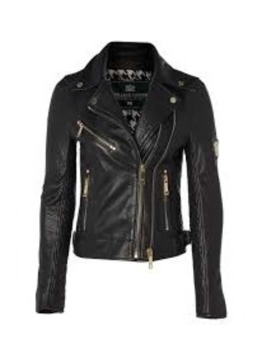 NWT Holland Cooper Leather Biker Jacket Black